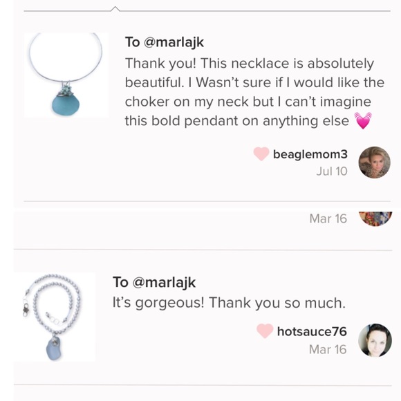 Aqua Sterling Sea Glass Shell Necklace - Picture 7 of 7